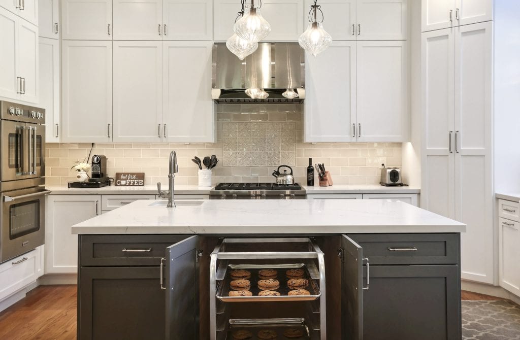 Kitchen with immense amount of storage space and stainless steel appliances