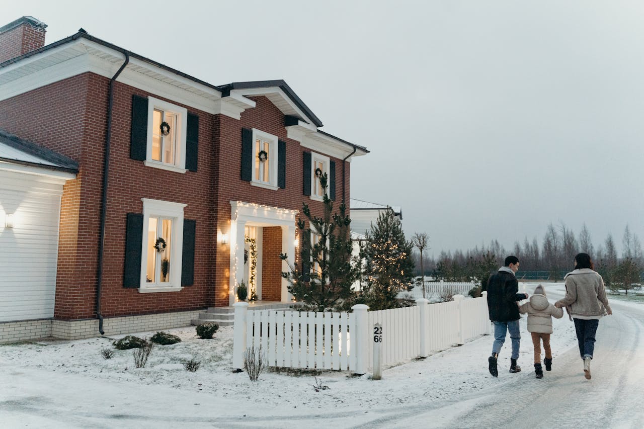 Winter home that has been prepared for the coming snowfall in California