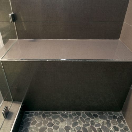 Walk-in shower bench style seating