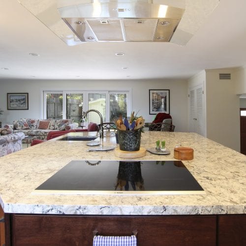 Granite countertop with electric stove