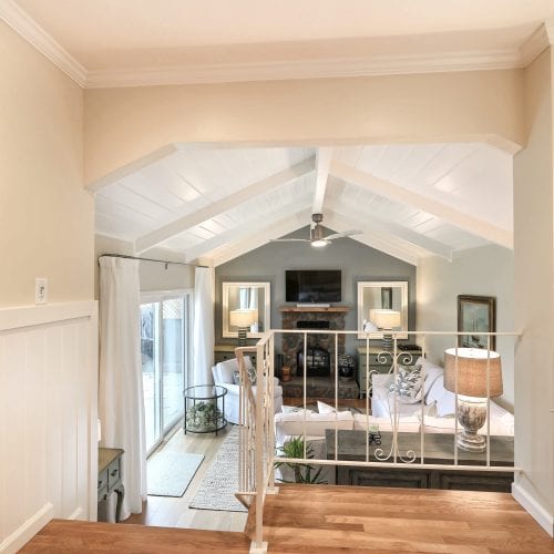 Walkway from kitchen down to family living space