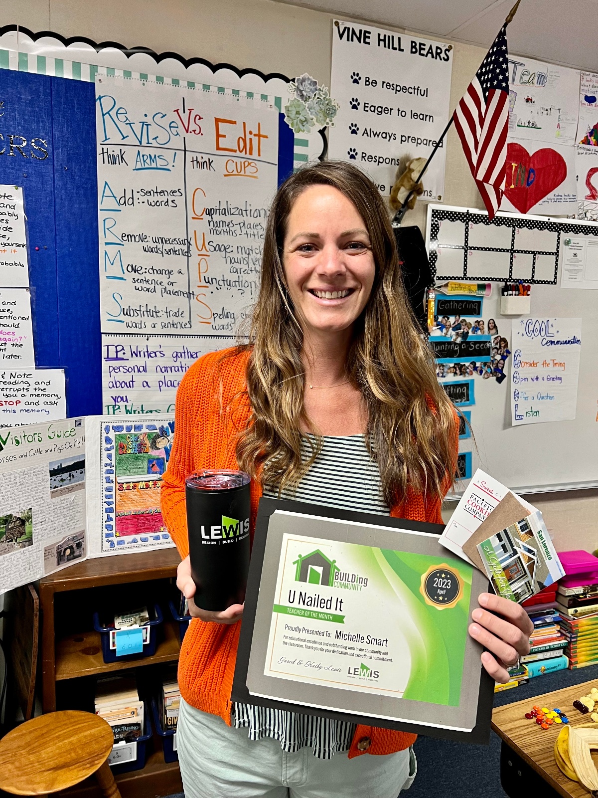 Mrs. Smart April 2023 Recipient of the U Nailed It Teacher of the Month Awward